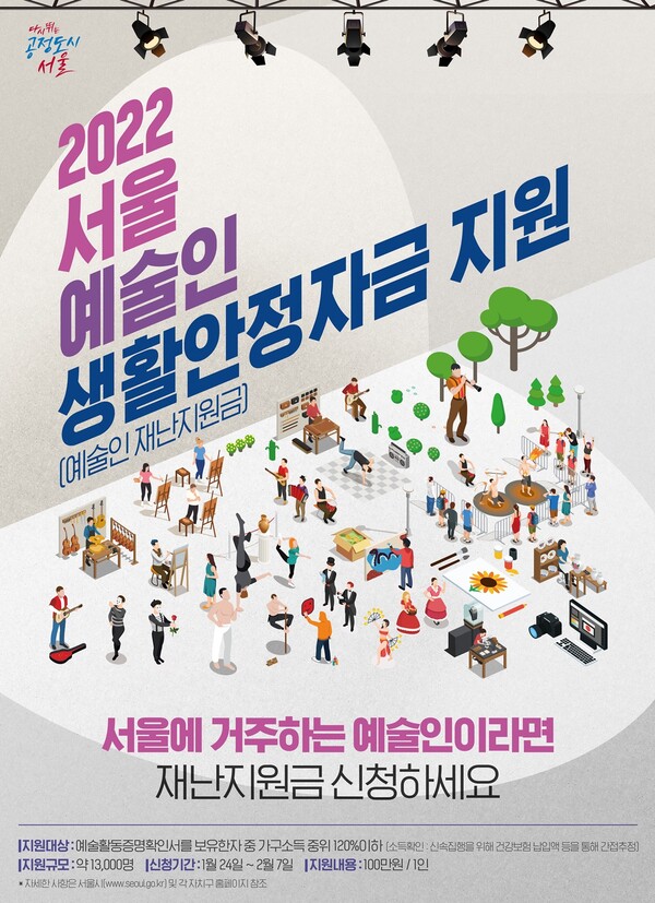 2022 서울 예술인 생활안정자금 (3차 예술인 재난지원금) 접수 안내 관련이미지